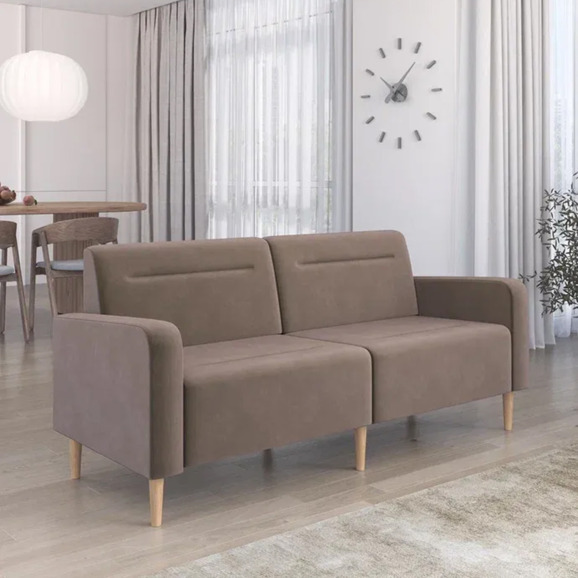 Диван Папилла, велюр, 182 см, светло-коричневый - фото 4