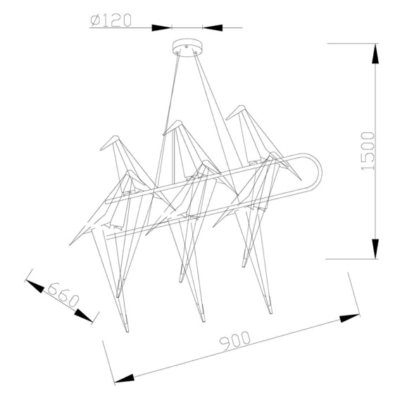 Подвесной светодиодный светильник V3073-6PL Birds 6*LED*36W - фото 3