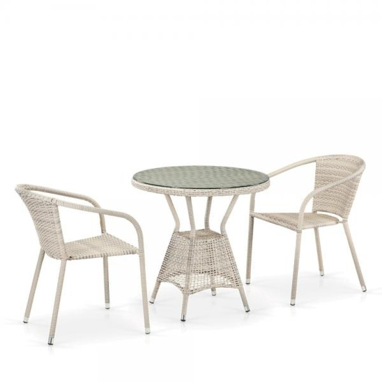 Комплект мебели Спринг, латте, 2 стула, столешница круглая - фото 1
