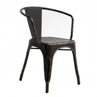 Настоящее фото товара Кресло Tolix, черный матовый, патина, произведённого компанией ChiedoCover