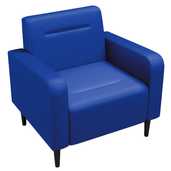 Кресло Папилла, экокожа, синий Кресло Папилла, экокожа, синий - фото 1