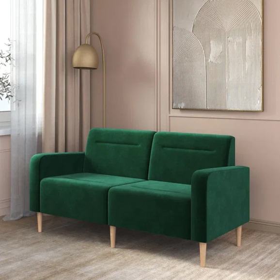 Диван Папилла, велюр, 162 см, зеленый - фото 4
