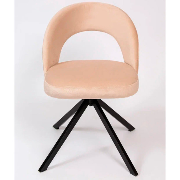 Стул Пиннате, пирамида, поворотный, бежевый, черный, велюр - фото 2