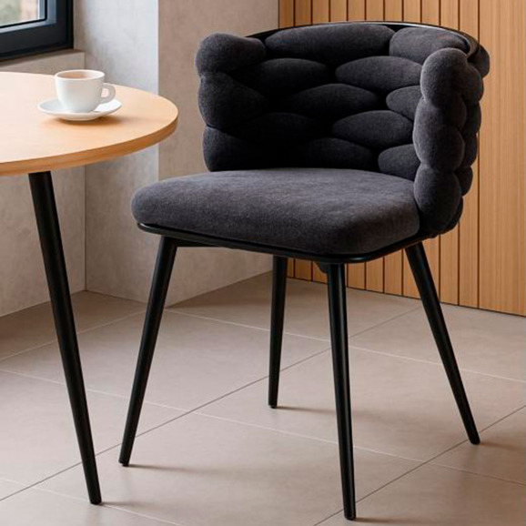 Стул на металлокаркасе Rendi gray-blue / black - фото 9