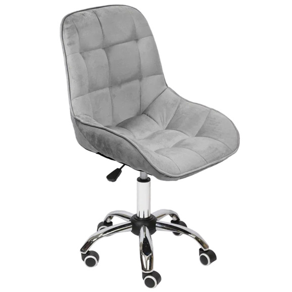 Стул Мускус, хром, серый, велюр - фото 1