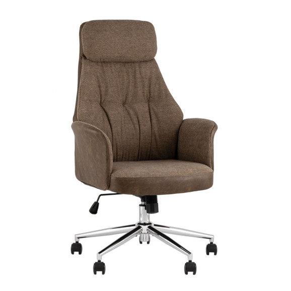 Кресло офисное Neo, коричневый, экокожа, ткань Кресло офисное Neo, коричневый, экокожа, ткань - фото 1