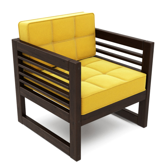 Кресло Вега венге, желтое - фото 1