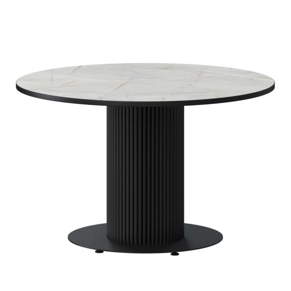 Стол нераздвижной Римс 1000мм, серый каспий, черный муар Стол нераздвижной Римс 1000мм, серый каспий, черный муар - фото 1