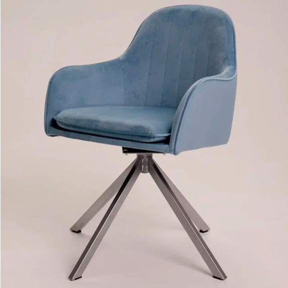 Кресло Сета, пирамида, голубой, серебро - фото 3