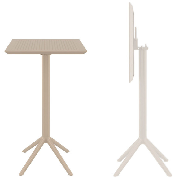 Стол пластиковый барный складной Sky Folding Bar Table 60, бежевый - фото 4
