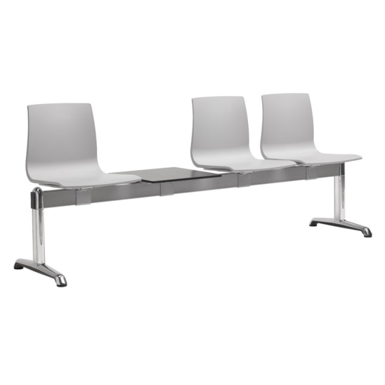 Система сидений на 3 места и столик Alice Bench, светло-серый - фото 1