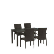 Комплект мебели Аврора, 4 стула, коричневый