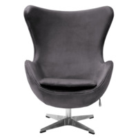 Фотография товара Кресло Egg style chair, тёмно-серый, искусственная замша от компании ChiedoCover.