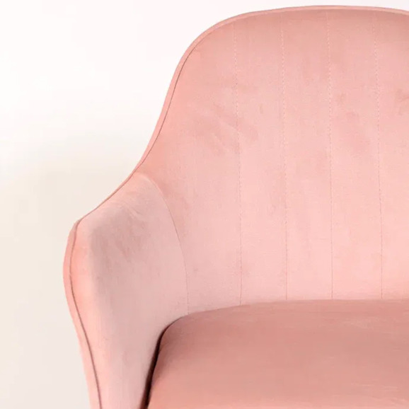 Кресло Сета, барные ножки, розовый, белый, велюр - фото 8