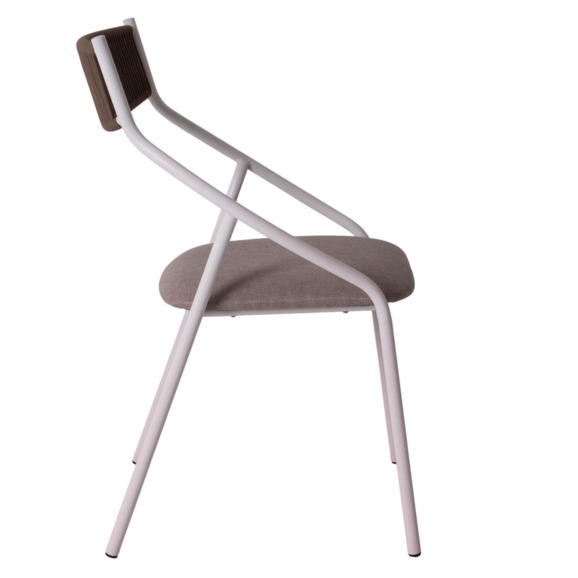 Стул Чиедо, сиденье рогожка Малмо нью 08, спинка кофе, каркас белый матовый - фото 8