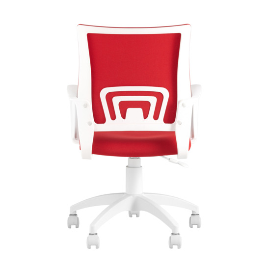Кресло офисное TopChairs ST-BASIC-W красный, крестовина пластик белый - фото 5