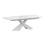 Фотография товара Стол раздвижной Моден 1400х800+300, мрамор белый, белый муар от компании ChiedoCover.