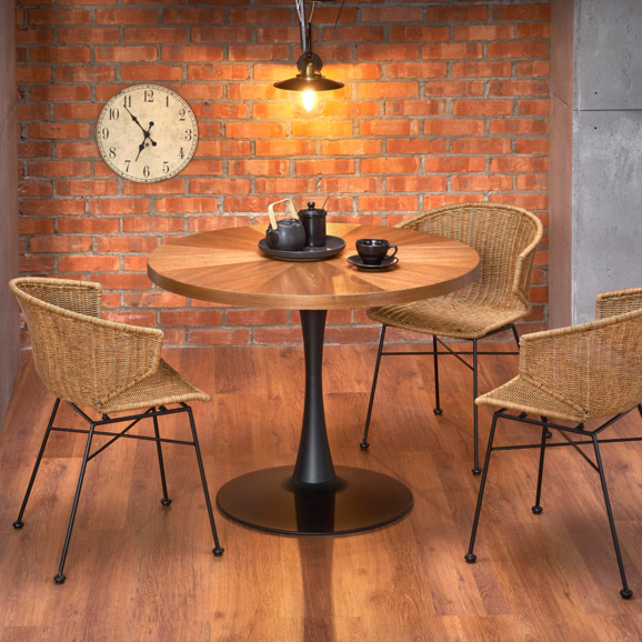 Стол круглый Symbol, орех, ножки черные Стол круглый Symbol, орех, ножки черные - фото 3