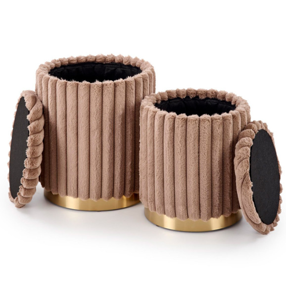 Набор пуфов Jamb, капучино, золотой Набор пуфов Jamb, капучино, золотой - фото 2