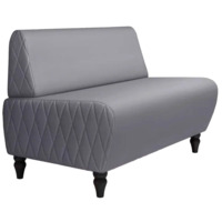 Настоящее фото товара Диван Лотик, экокожа, серый, произведённого компанией ChiedoCover