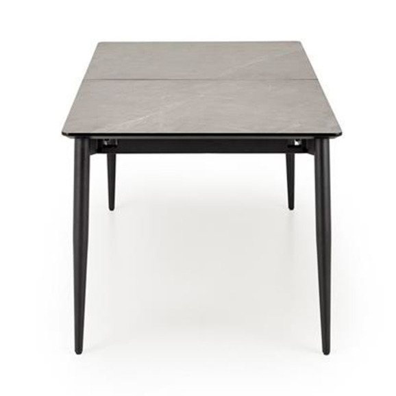 Стол обеденный Hyperbola, раскладной, серый мрамор, черный Стол обеденный Hyperbola, раскладной, серый мрамор, черный - фото 3