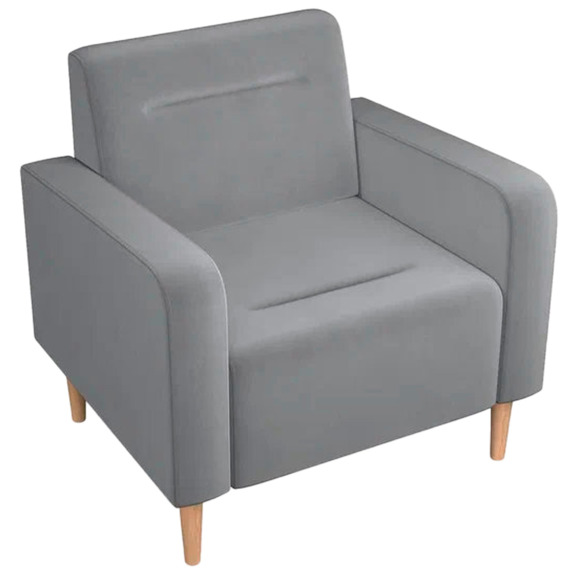 Кресло Папилла, велюр, светло-серый - фото 1