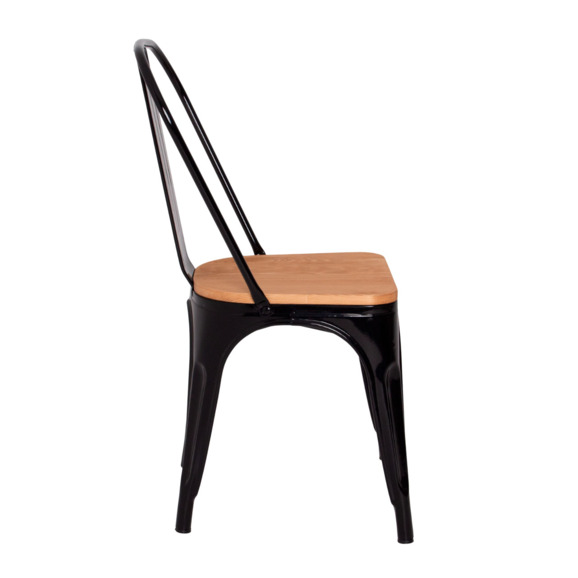 Стул Tolix Wood, черный Стул Tolix Wood, черный - фото 3