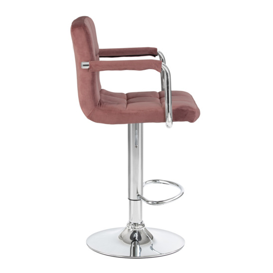 Барный стул Фолкрик, пудрово-розовый велюр - фото 2