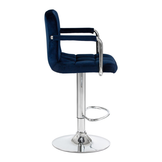 Барный стул Фолкрик, синий велюр - фото 2