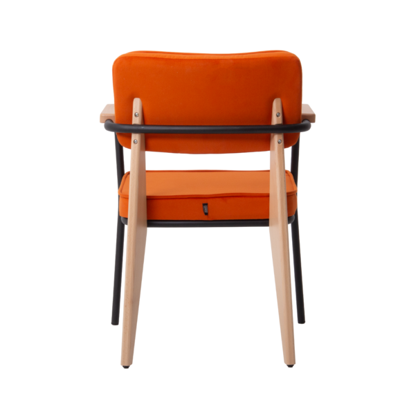 Стул Mix Orange, велюр Velutto 27, ножки бук, морилка светлый орех , каркас RAL 9005 - фото 8