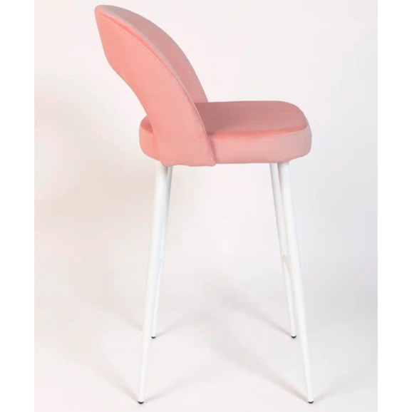 Стул Пиннате, барный, пудровый, белый, велюр - фото 7