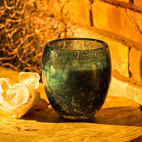 Свеча в стеклянном стакане, Вечнозеленый жемчуг, 340 гр