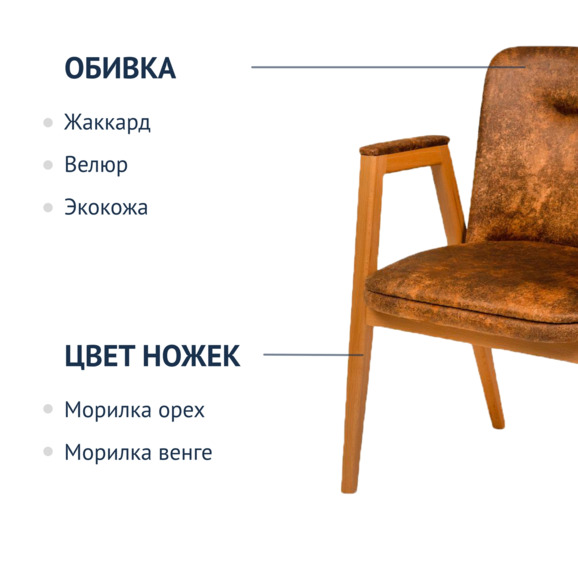 Стул Bali, велюр Loft - фото 2