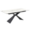 Стол обеденный Axiom, раскладной, белый мрамор, черный Стол обеденный Axiom, раскладной, белый мрамор, черный