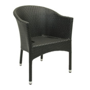 Кресло садовое Лугано, черный, с подушкой