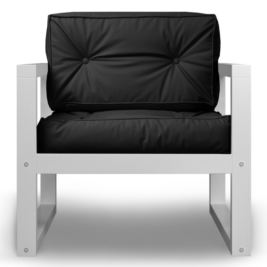 Кресло Амстер белая эмаль, черное - фото 2