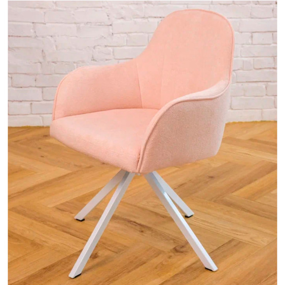 Кресло Сета, пирамида, розовый, белый, букле - фото 4