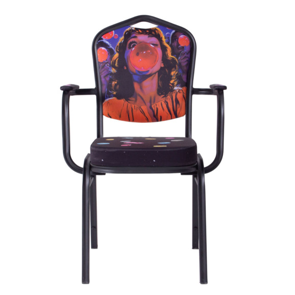 Стул Хит 25 с подлокотниками, каркас черный муар, с принтом Bubble Gum - фото 5