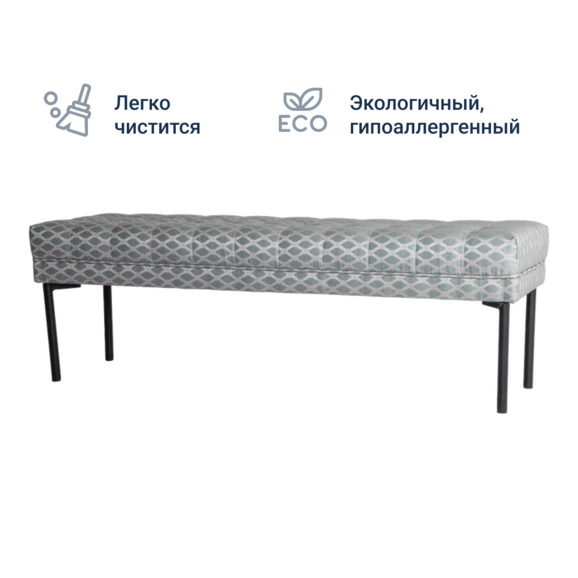  Банкетка Б46, жаккард Вояж изумруд, каркас RAL 9005 черный - фото 4