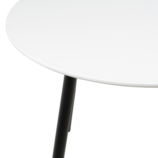 Стеклянный стол Анселм черные ноги, белый - фото 6