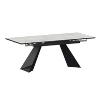 Настоящее фото товара Стол раздвижной Дуит 1200х800+300, серый каспий, черный муар, произведённого компанией ChiedoCover