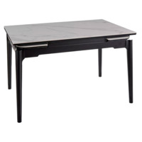 Настоящее фото товара Стол обеденный Habitat, белый лак, черный, произведённого компанией ChiedoCover