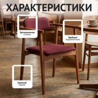 Фотография товара Стул Гави, велюр Велутто 29, каркас бук морилка светлый орех от компании ChiedoCover.