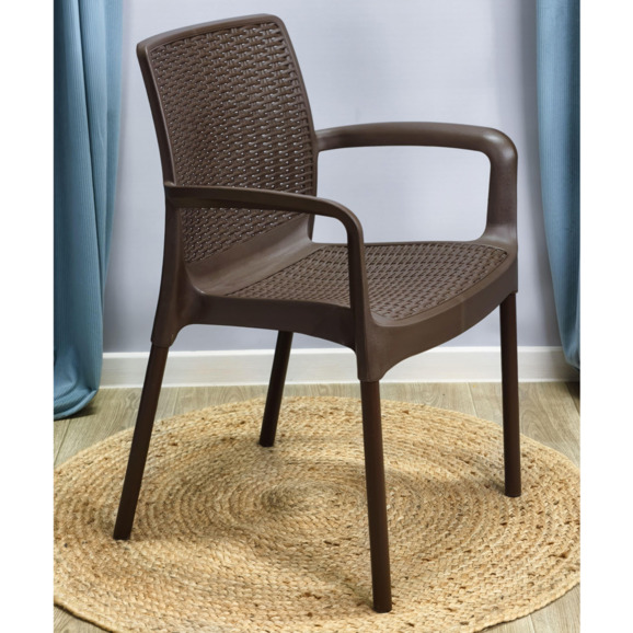 Плетеный стул Мамелон, коричневый, коричневый муар, цинк Плетеный стул Мамелон, коричневый, коричневый муар, цинк - фото 3