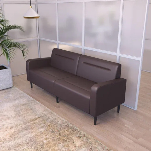 Диван Папилла, экокожа, 182 см, коричневый - фото 4