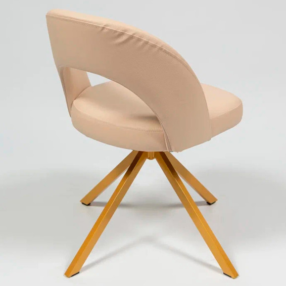 Стул Пиннате, пирамида, бежевый, золотой, кожа - фото 4