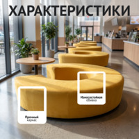 Фотография товара Диван Кругси, велюр желтый от компании ChiedoCover.