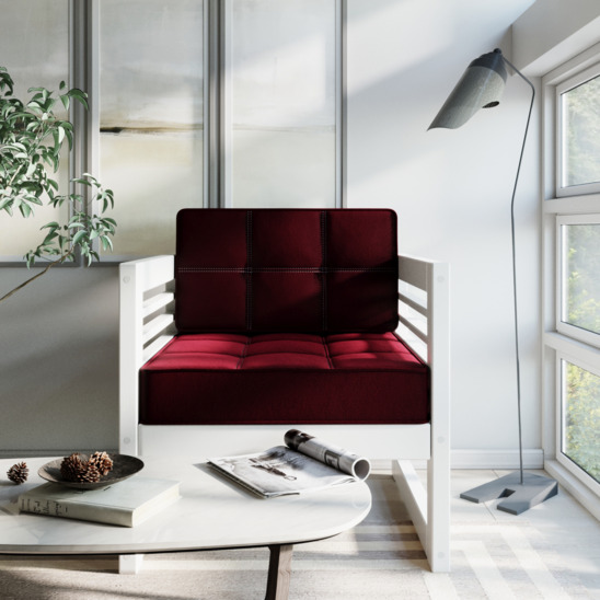 Кресло Вега эмаль, бордовое - фото 5