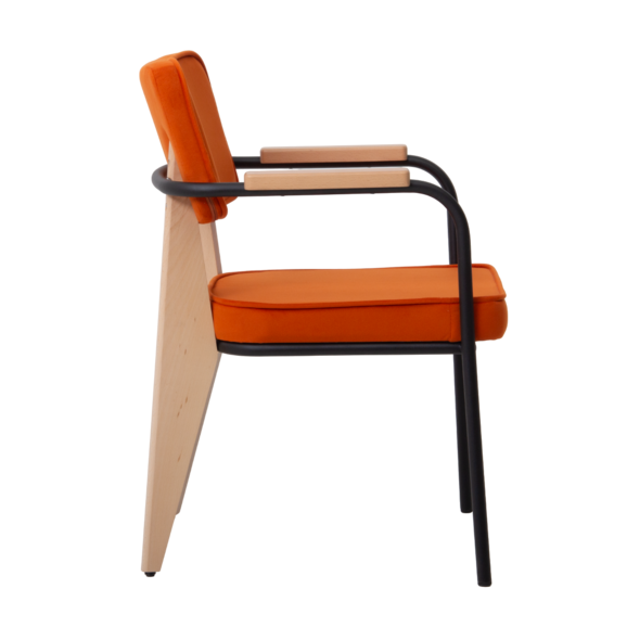 Стул Mix Orange, велюр Velutto 27, ножки бук, морилка светлый орех , каркас RAL 9005 - фото 6
