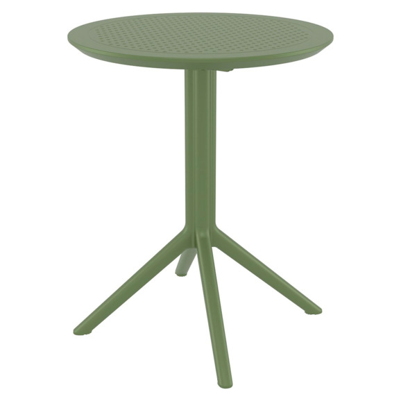 Стол пластиковый складной Sky Folding Table Ø60, оливковый - фото 1